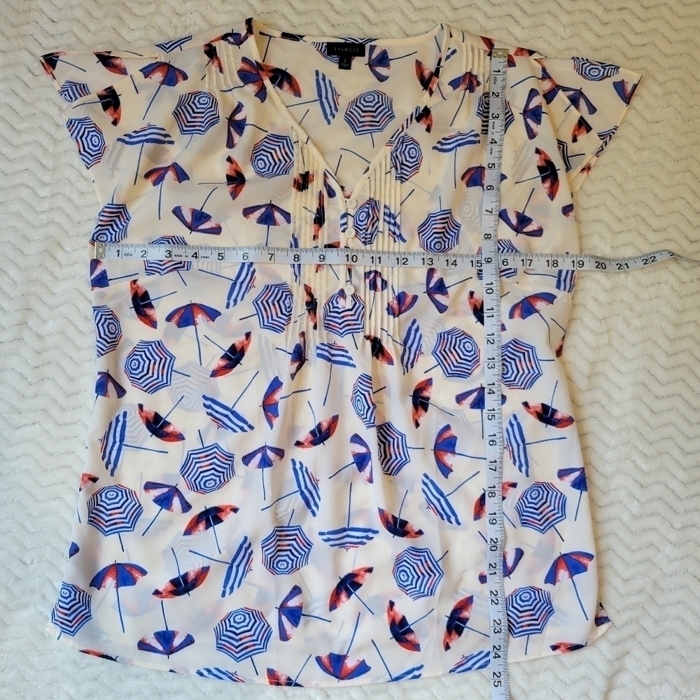 Talbots Fun Umbrella Blouse With Flutter Split Sl… - image 6